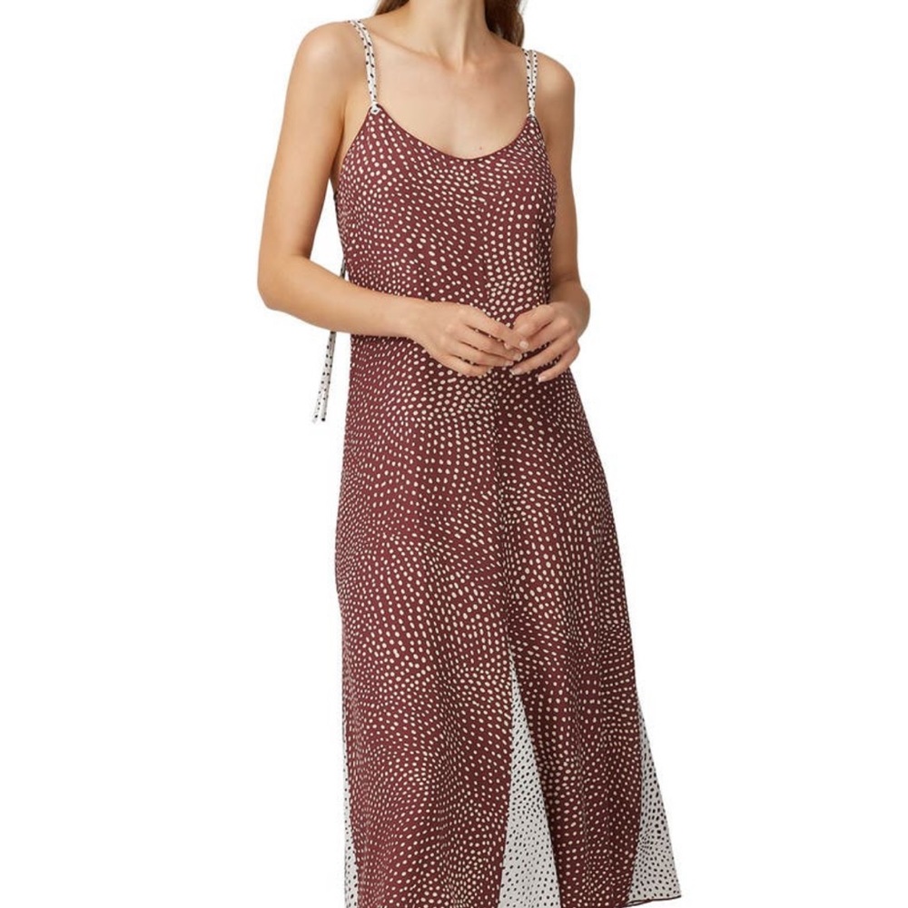 rag & bone Red and White Polka Dot Midi Dress